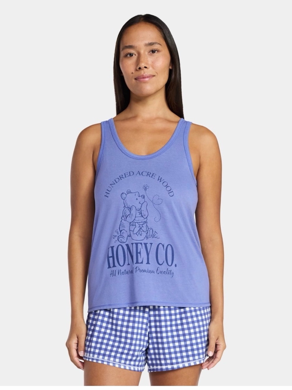 Disney Lavender Graphic Tank & Gingham Sleep Shorts Set